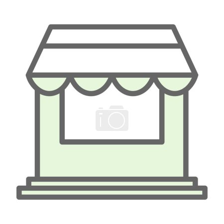 Téléchargez les illustrations : Icône de bâtiment de magasin simple, conception vectorielle d'illustration - en licence libre de droit