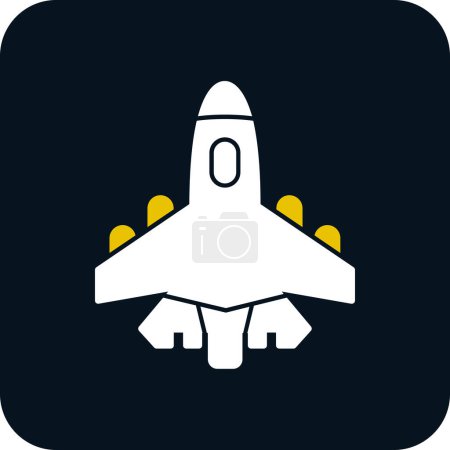 Téléchargez les illustrations : Avion de chasse icône, illustration vectorielle conception simple - en licence libre de droit