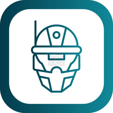 Ilustración de Cyberspace Helmet icono vector ilustración - Imagen libre de derechos