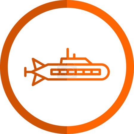Illustration for Submarine vector glyph icon - Royalty Free Image