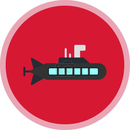 Illustration for Submarine vector glyph icon - Royalty Free Image