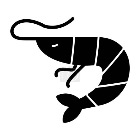 Téléchargez les illustrations : Icône de crevettes simple, illustration vectorielle - en licence libre de droit