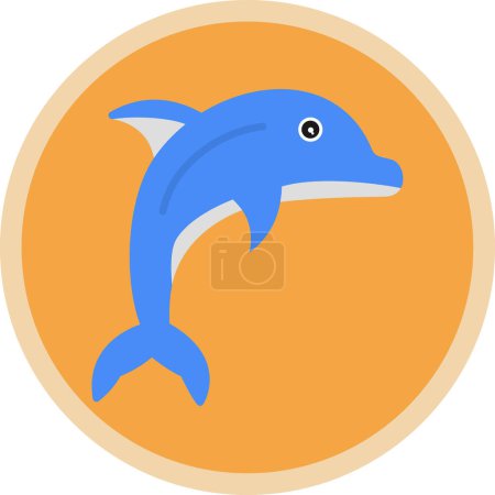 Icono web delfín, ilustración vectorial