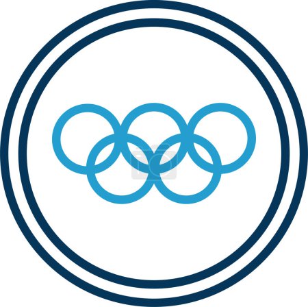 Illustration for Olympic games icon, the five-ringed symbol, vector illustration - Royalty Free Image