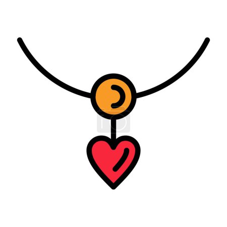 Ilustración de Vector ilustración de collar con corazón - Imagen libre de derechos