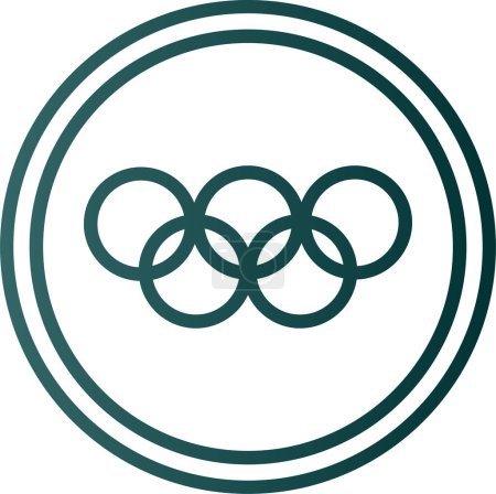 Téléchargez les illustrations : Icône des Jeux Olympiques, le symbole à cinq anneaux, illustration vectorielle - en licence libre de droit