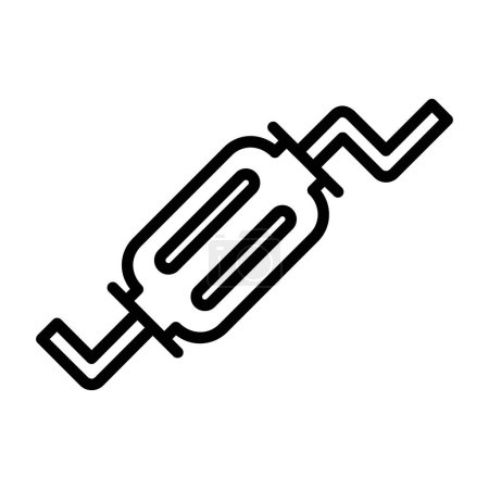 Téléchargez les illustrations : Icône vectorielle de contour du système de tuyau d'échappement. Symbole, logo - en licence libre de droit