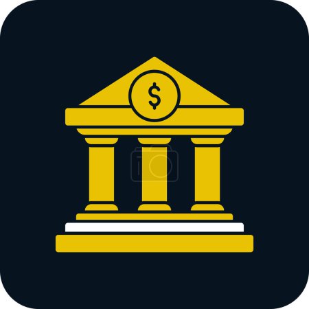 Illustration for Bank building vector icon. style is flat symbol - Royalty Free Image