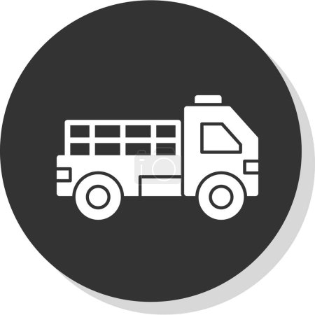 Illustration for Pickup truck vector line icon illustration - Royalty Free Image