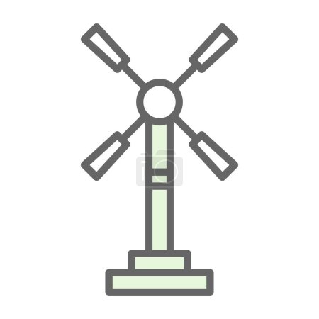 Téléchargez les illustrations : Icône moulin à vent, style vectoriel - en licence libre de droit