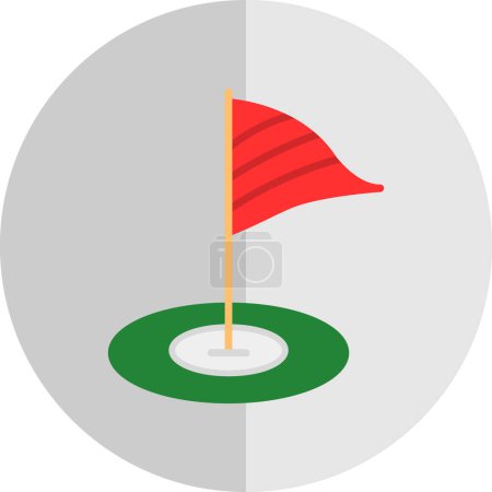 Téléchargez les illustrations : Illustration vectorielle de l'icône du drapeau Golf - en licence libre de droit