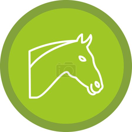 Ilustración de Icono de cabeza de caballo, ilustración vectorial - Imagen libre de derechos