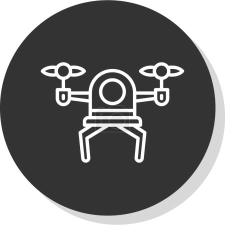 Ilustración de Icono del dron, ilustración vectorial diseño simple - Imagen libre de derechos