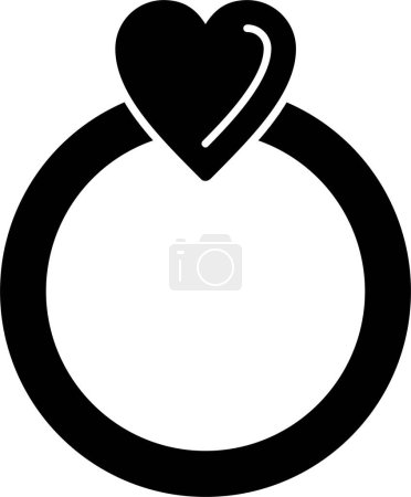 Illustration for Icon of ring with heart shape gem, vector illustration - Royalty Free Image