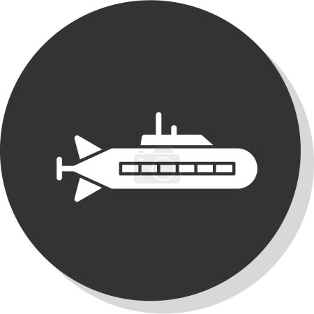 Ilustración de Icono del glifo vector submarino - Imagen libre de derechos