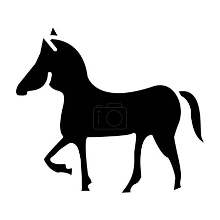 Téléchargez les illustrations : Icône plate cheval, illustration vectorielle - en licence libre de droit