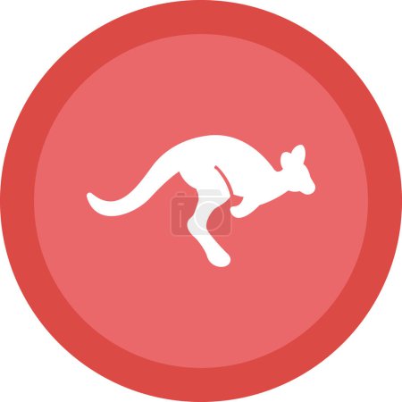 Illustration for Kangaroo icon, symbol of Australia, simple style - Royalty Free Image