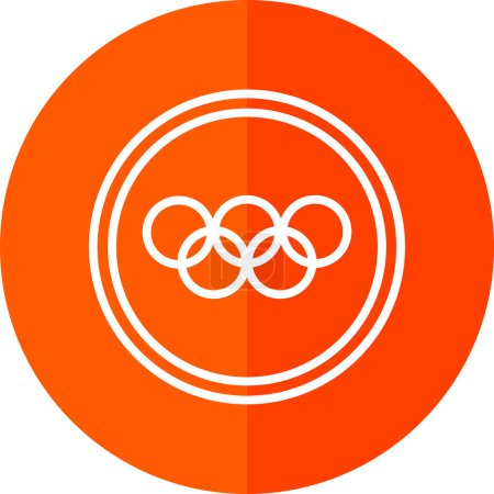 Ilustración de Icono de juegos olímpicos, el símbolo de cinco anillos, ilustración vectorial - Imagen libre de derechos