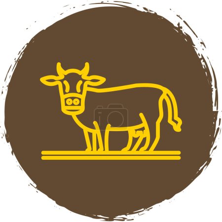 Téléchargez les illustrations : Icône vectorielle d'une vache - en licence libre de droit
