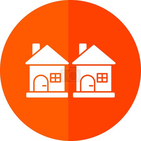 Illustration for Two houses flat icon, vector illustration - Royalty Free Image