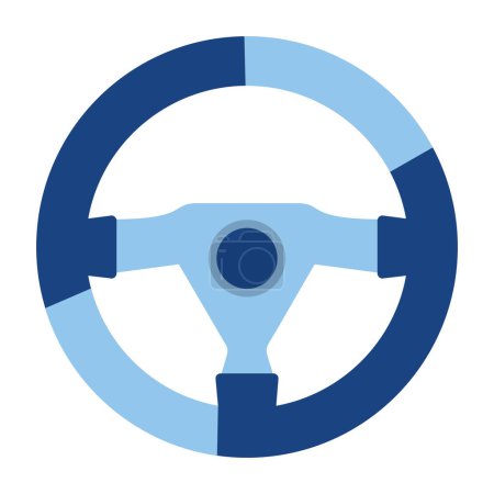 Téléchargez les illustrations : Volant de voiture icône plate, vectoriel illustré - en licence libre de droit