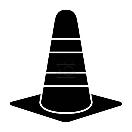 Illustration for Flat triangle cone flat vector icon design - Royalty Free Image