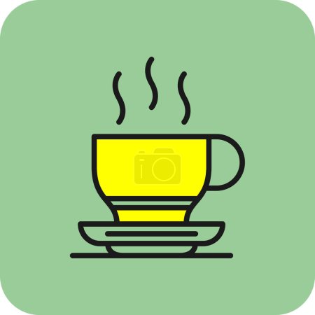 Téléchargez les illustrations : Icône de café chaud, illustration vectorielle - en licence libre de droit