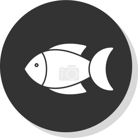 Téléchargez les illustrations : Icône de poisson, illustration vectorielle design simple - en licence libre de droit