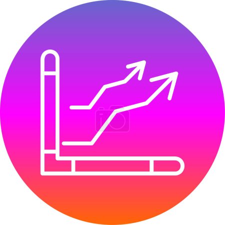 Illustration for Business graph. Flat icon of graph - Royalty Free Image