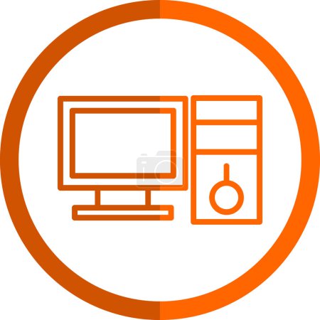 Illustration for Desktop computer icon, vector illustration simple design - Royalty Free Image