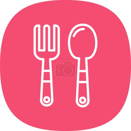 Illustration for Fork and spoon, baby cutlery vector illustration design - Royalty Free Image