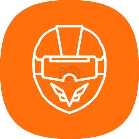 Ilustración de VR Racing Casco icono vector ilustración - Imagen libre de derechos