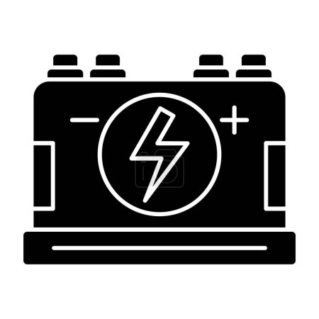 Téléchargez les illustrations : Batterie électrique avec icône de foudre, illustration vectorielle - en licence libre de droit