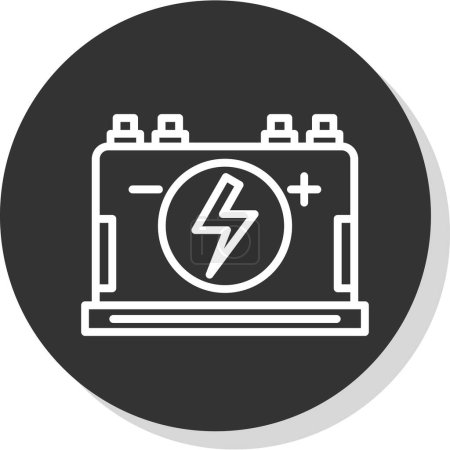 Téléchargez les illustrations : Batterie électrique avec icône de foudre, illustration vectorielle - en licence libre de droit