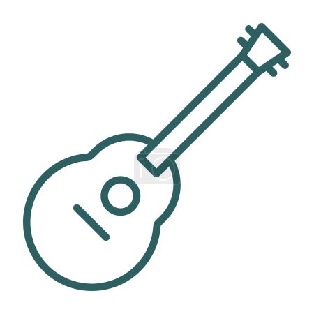 Illustration for Acoustic guitar icon, music instrument. Vector illustration. - Royalty Free Image