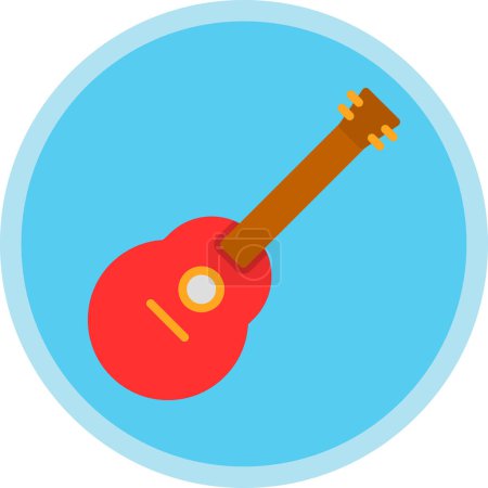 Téléchargez les illustrations : Icône guitare acoustique, instrument de musique. Illustration vectorielle. - en licence libre de droit