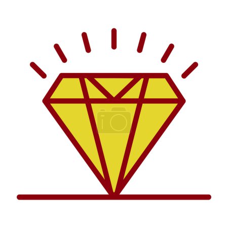 Téléchargez les illustrations : Icône plate en diamant, illustration vectorielle - en licence libre de droit