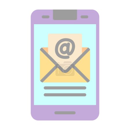 Illustration for Email icon, vector illustration. Smartphone with envelope pictogram - Royalty Free Image