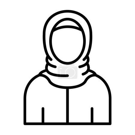 muslim woman with scarf icon, avatar, vector illustration design 