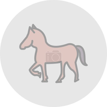 Téléchargez les illustrations : Icône plate cheval, illustration vectorielle - en licence libre de droit