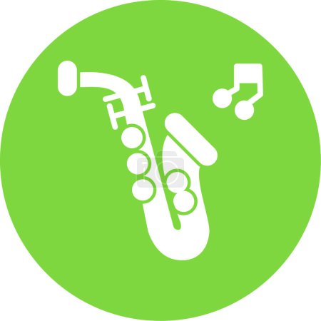 Téléchargez les illustrations : Illustration vectorielle de l'icône du saxophone - en licence libre de droit