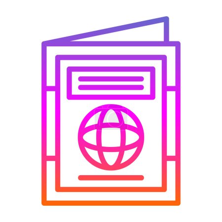 Téléchargez les illustrations : Passeport icône web illustration vectorielle - en licence libre de droit