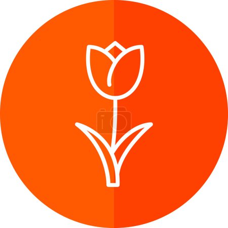 Téléchargez les illustrations : Illustration vectorielle simple de fleur de tulipe sur fond - en licence libre de droit