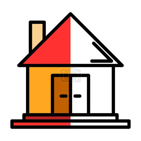 Téléchargez les illustrations : Conception d'image vectorielle maison. Maison icône plate - en licence libre de droit