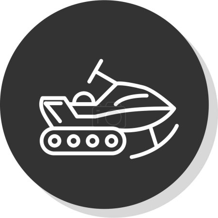 Illustration for Black and white Snowmobile vector illustration simple design - Royalty Free Image