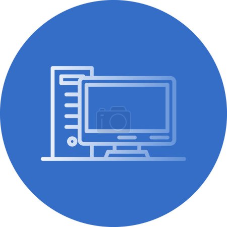 Téléchargez les illustrations : Illustration vectorielle de l'icône de l'ordinateur PC - en licence libre de droit