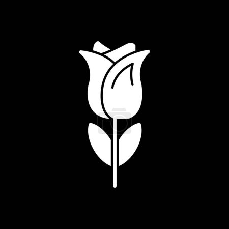 Illustration for Simple flat  tulip flower  vector illustration on  background - Royalty Free Image