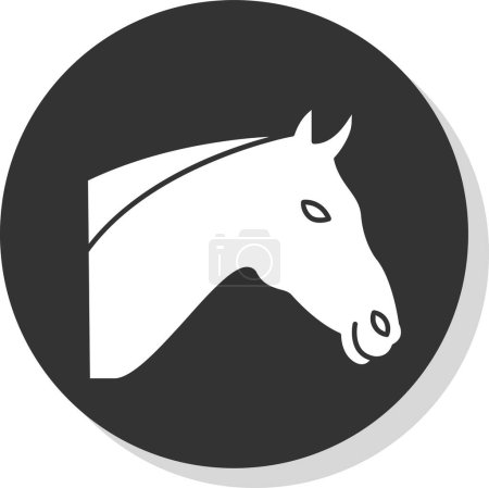 Téléchargez les illustrations : Icône tête de cheval, illustration vectorielle - en licence libre de droit