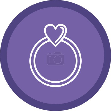 Illustration for Icon of ring with heart shape gem, vector illustration - Royalty Free Image