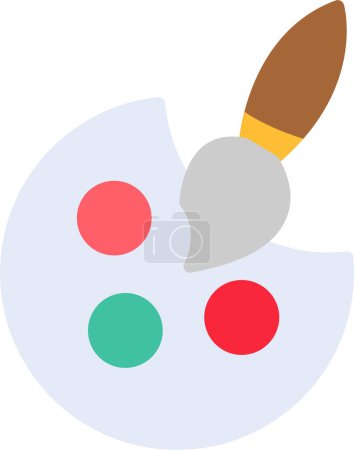 Illustration for Palette and paint brush. Painting web icon simple illustration - Royalty Free Image